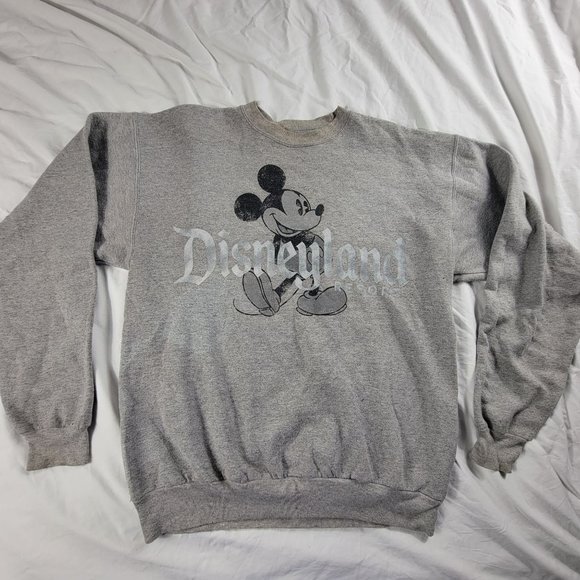 Disney X Hanes Adults Medium Gray Pullover Sweater Long Sleeve Winter Warm - Picture 1 of 9